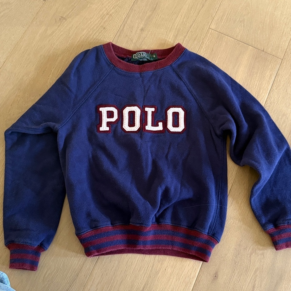 Ralph lauren Polo boys crewneck  navy sweatshirt size 6